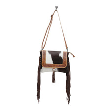 Load image into Gallery viewer, Patty Tooled Cowhide Fringe Crossbody Purse
