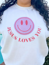 Load image into Gallery viewer, Smiley Jesus Loves You Sweatshirt
