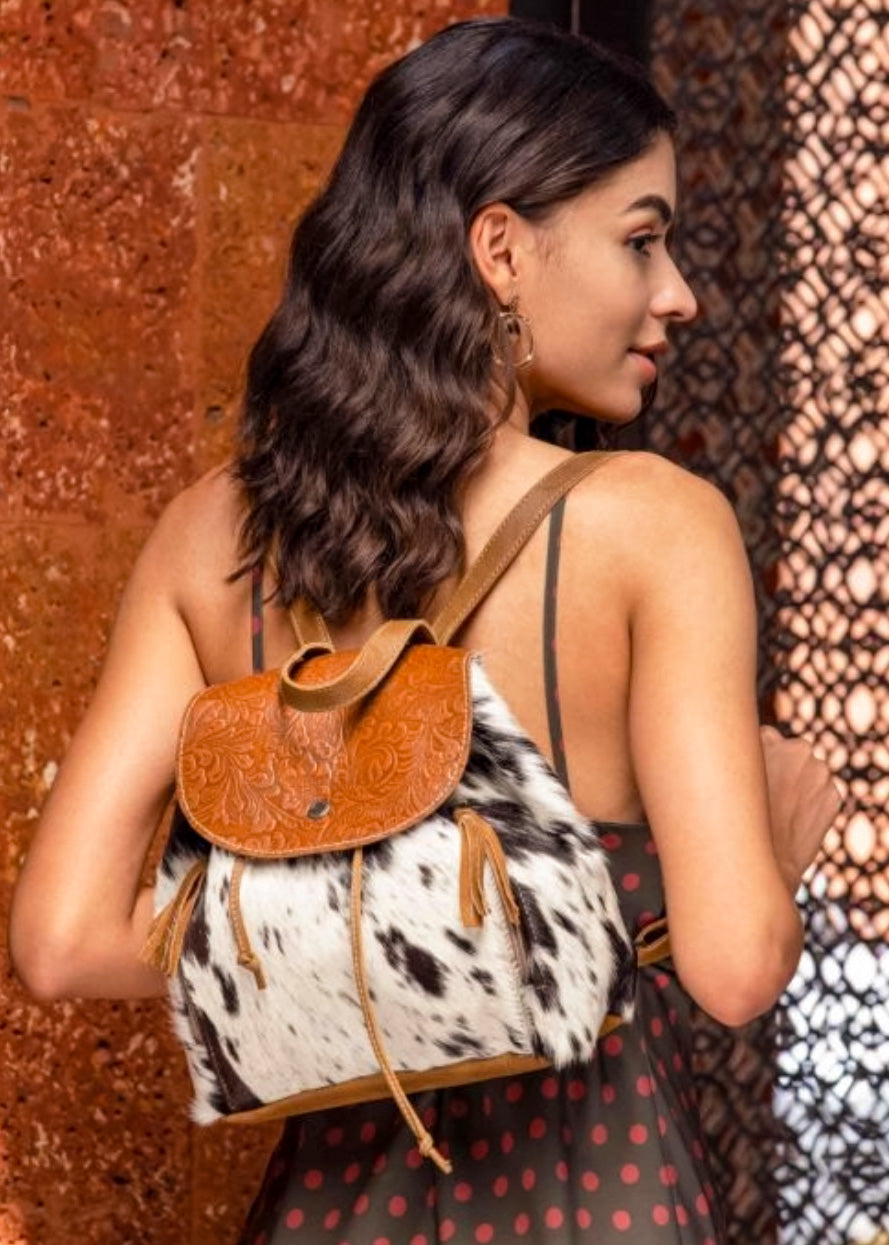 Dolly Tooled Cowhide Backpack